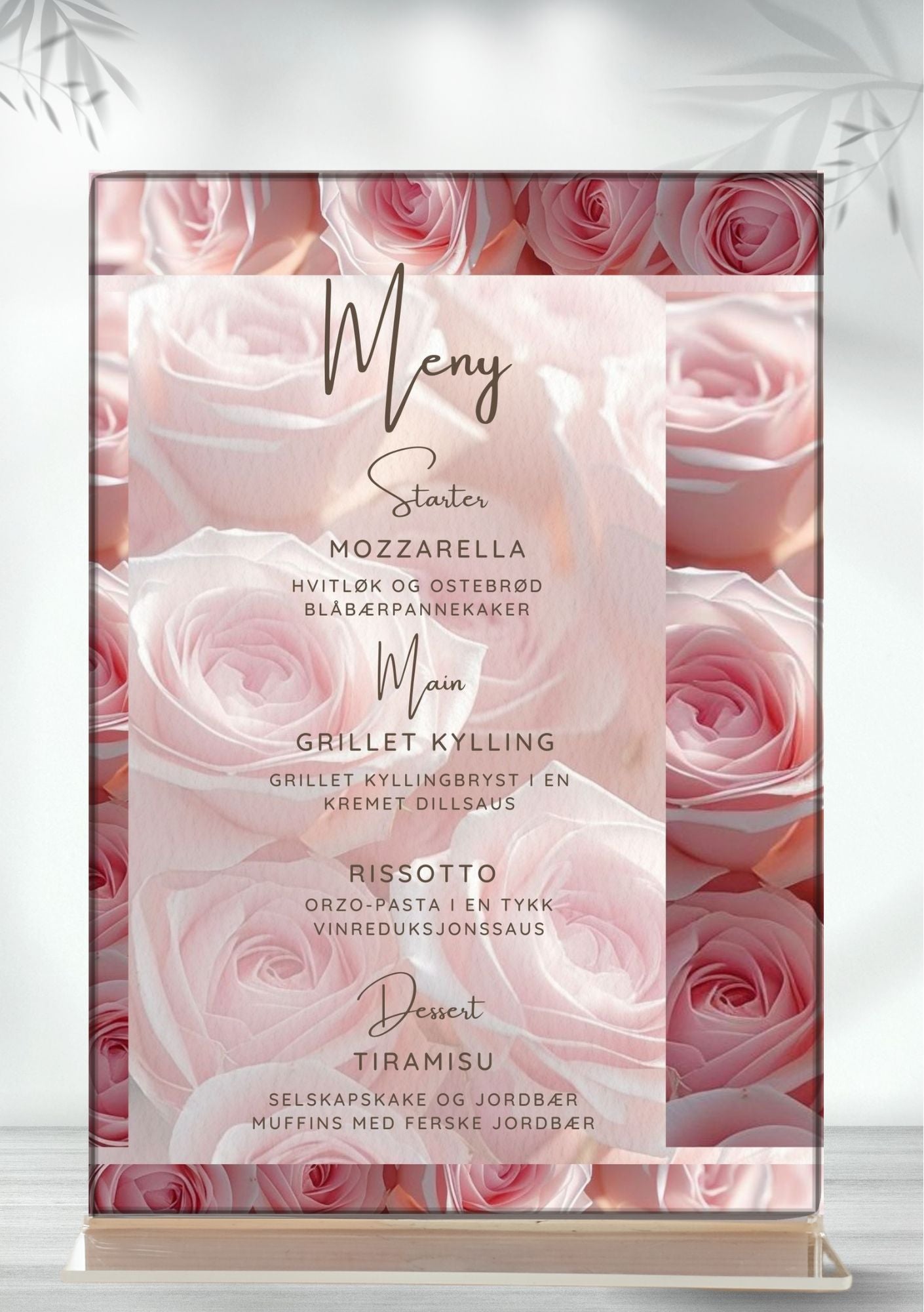 Meny til dåp g navnefest- personlig og elegant design - KISS DEKOR