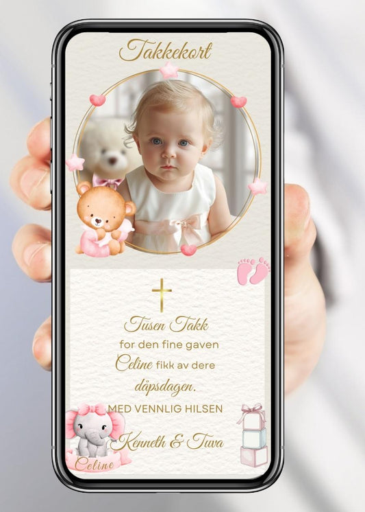 Mobil SMS takkekort til dåp