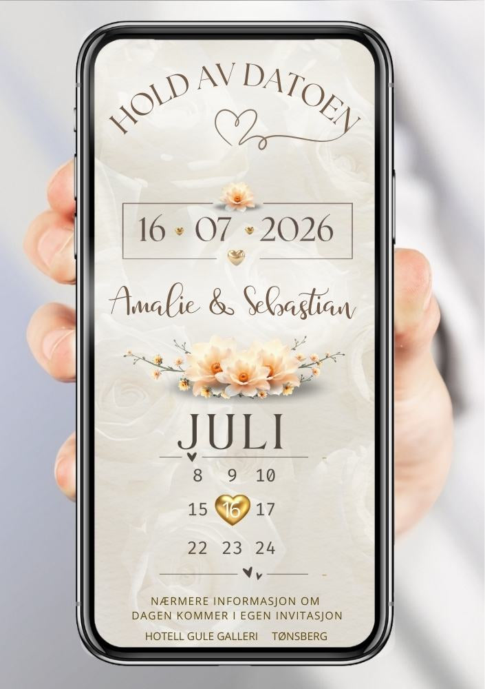 Save the Date nostalgi - personlig og elegant. Ferdig tekstforslag - KISS DEKOR