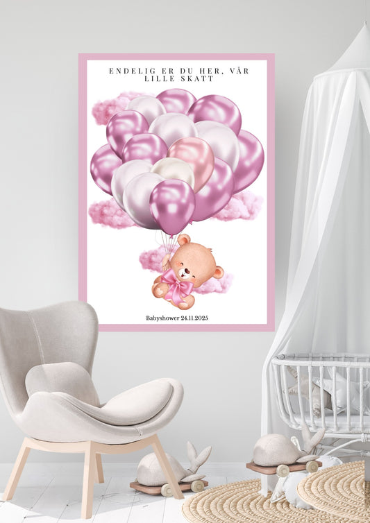 Digitale babyshower leker og dekorative minneplakater med tilpasset design