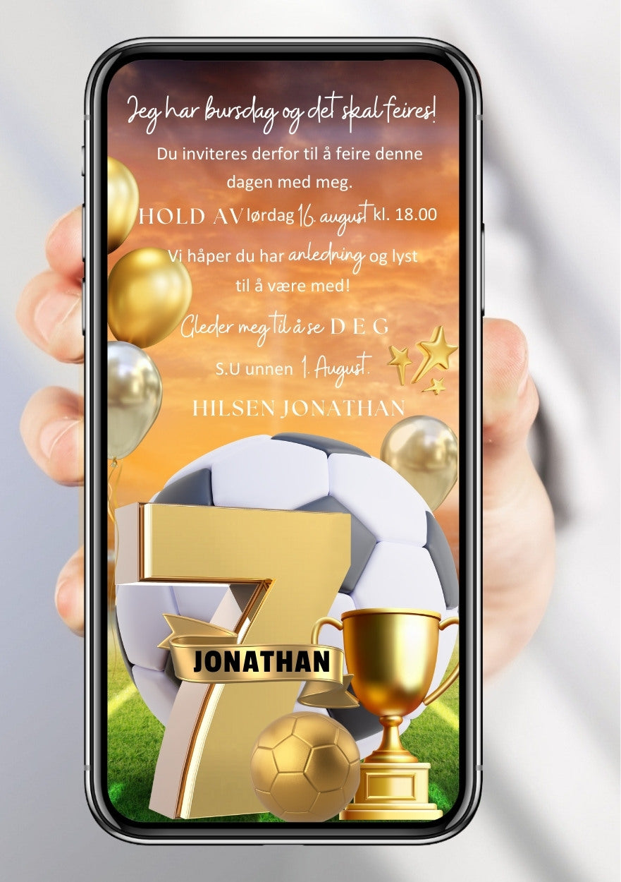 SMS fotball bursdagsinvitasjon – enkel deling til gjester