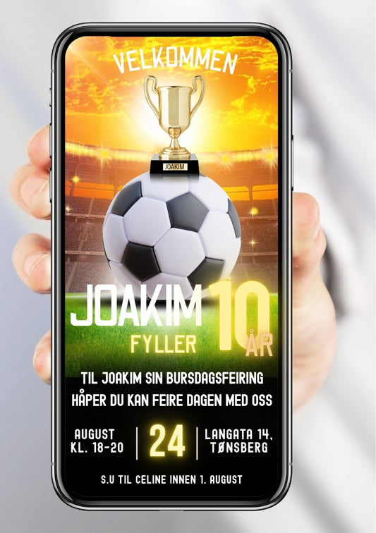 Fotball bursdagsinvitasjon – sportslig tema for barn