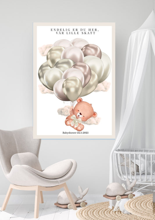 Digitale babyshower leker og dekorative minneplakater med tilpasset design