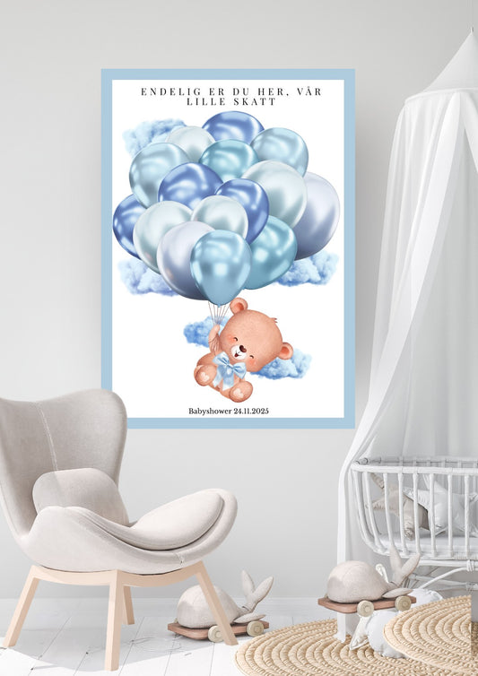 Digitale babyshower leker og dekorative minneplakater med tilpasset design