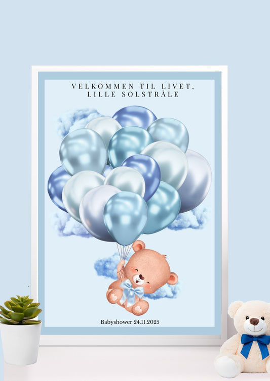 Digitale babyshower leker og dekorative minneplakater med tilpasset design