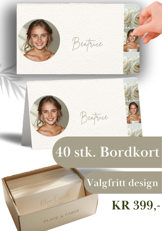 Bordkort til konfirmasjon - personlig og elegant design - KISS DEKOR