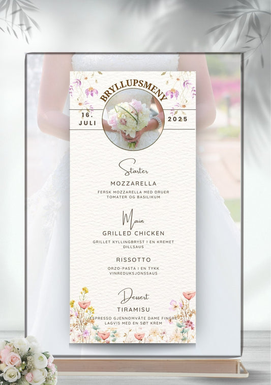 Meny til bryllup - personlig og elegant design - KISS DEKOR