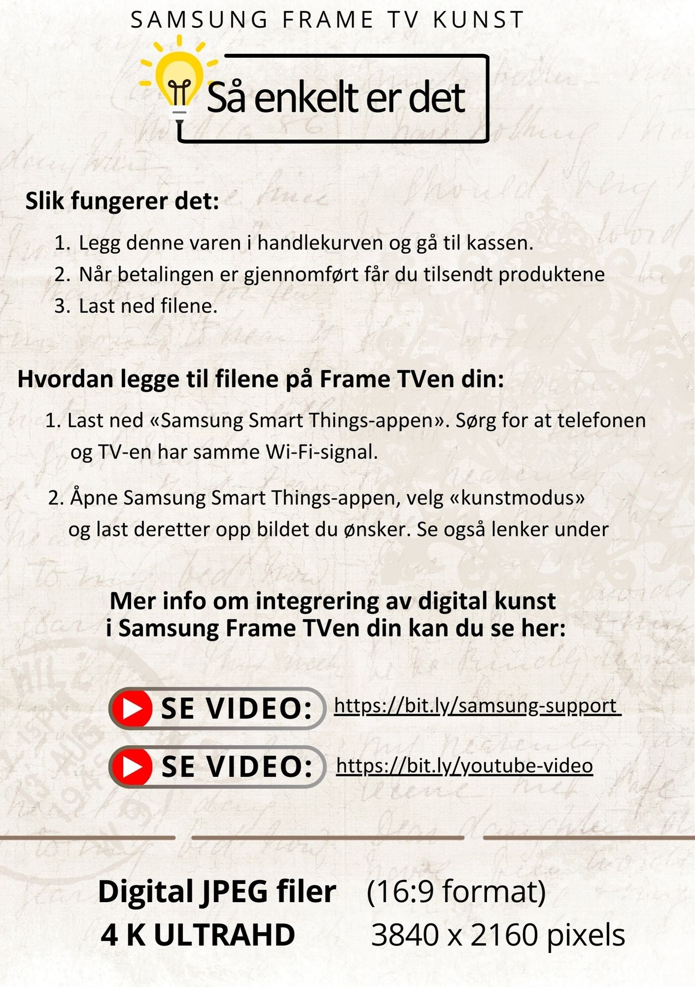 Frame TV bilder digital nedlastning - bilder i høy oppløsning 3840 x 2160 piksler fra KISS DEKOR