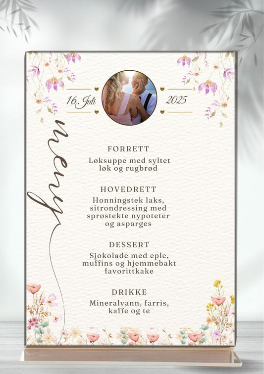 Meny til bryllup - personlig og elegant design - KISS DEKOR