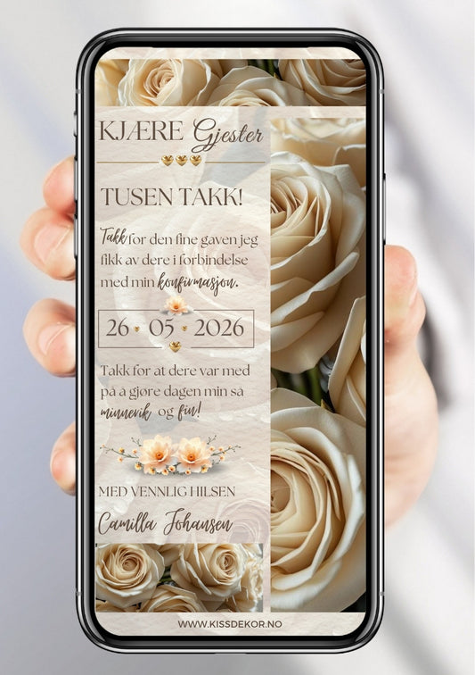 Konfirmasjon takkekort til mobil 