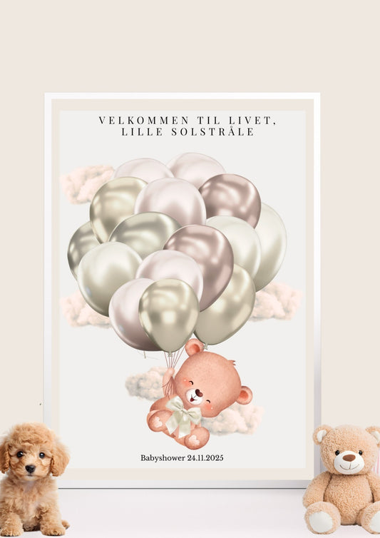 Digitale babyshower leker og dekorative minneplakater med tilpasset design