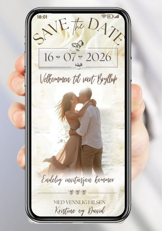 Save the Date kjærlighet - personlig og elegant. Ferdig tekstforslag - KISS DEKOR