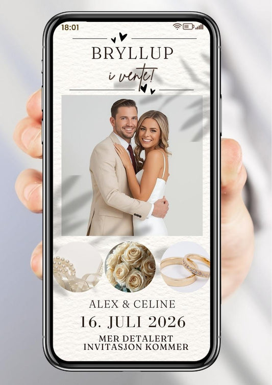Save the Date mobil SMS - personlig og elegant. Ferdig tekstforslag - KISS DEKOR