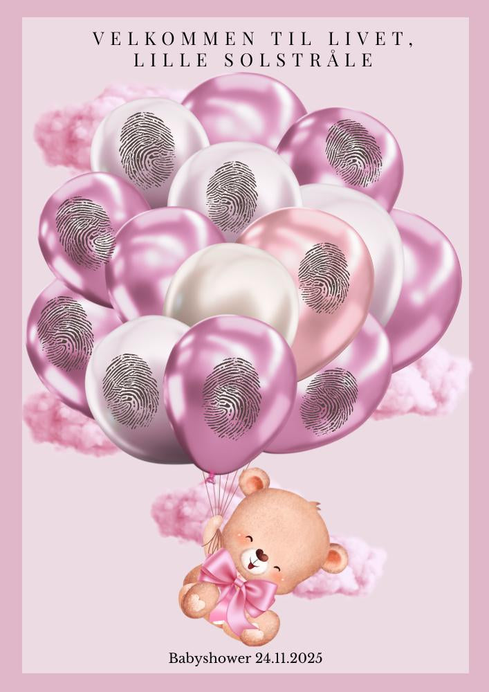 Digitale babyshower leker og dekorative minneplakater med tilpasset design