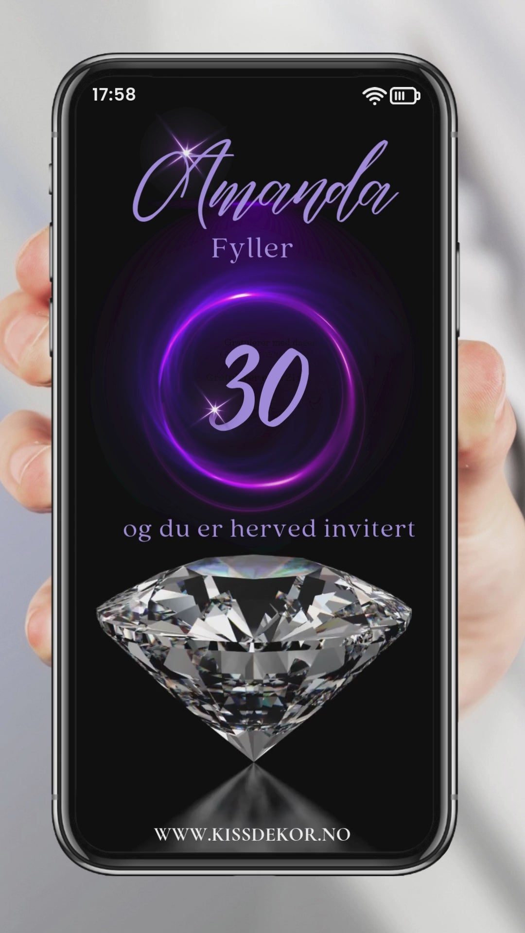 Video Jubileum Diamant Bursdag Lilla/sort (0:30)