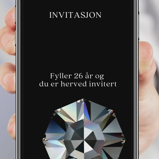 Video Invitasjon Diamant Bursdag-sort (0:31)
