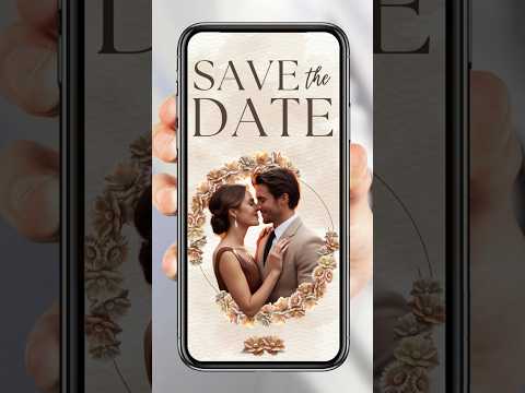 Save the date invitasjon 4 sider med musikk - personlig design med ferdig tekstforslag - KISS DEKOR