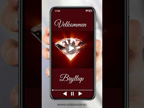 Bryllupsvideo rød invitasjon moderne med musikk - personlig design med ferdig tekstforslag - KISS DEKOR