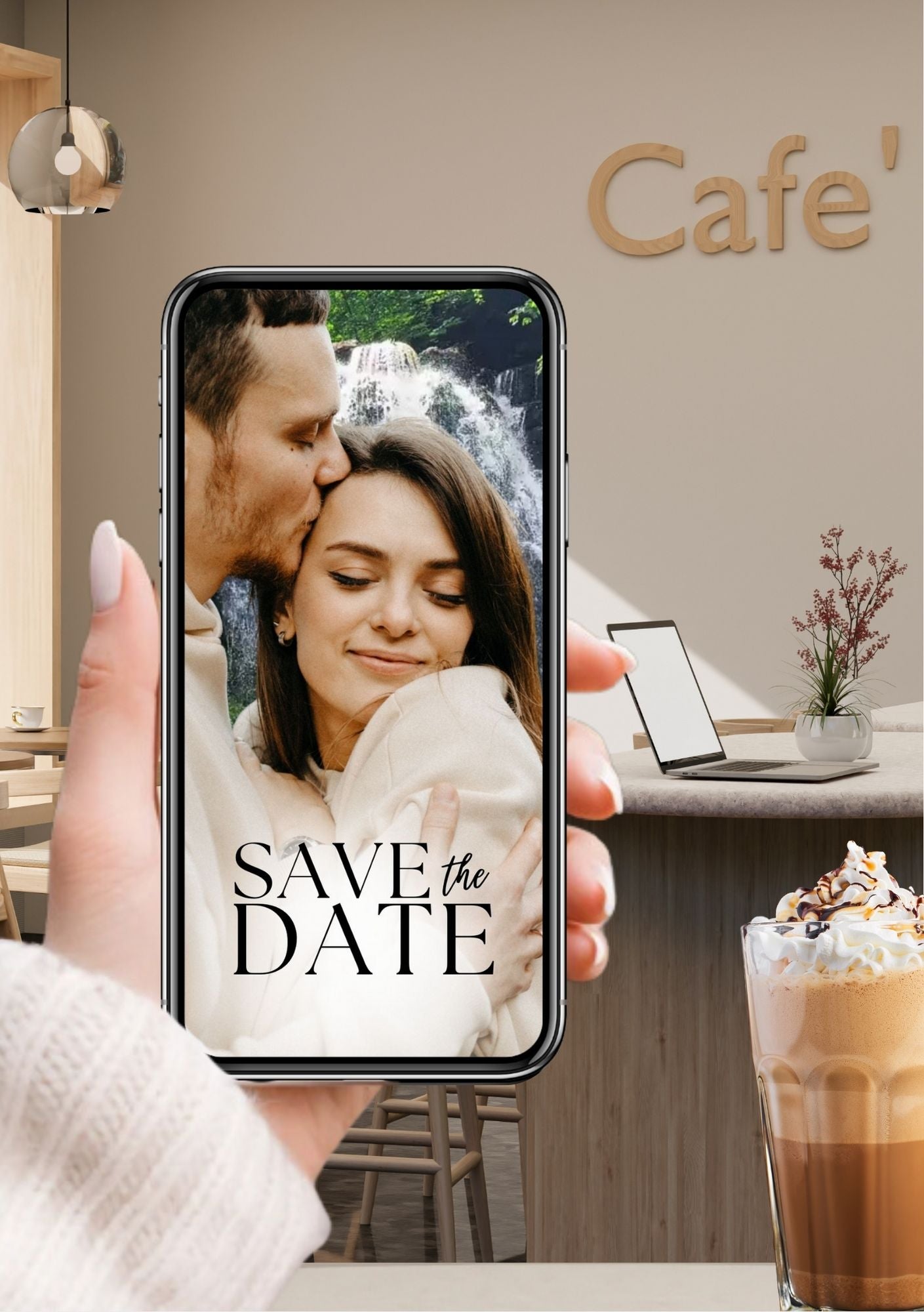 Bryllupsvideo invitasjon moderne med musikk - personlig design med ferdig tekstforslag - KISS DEKOR